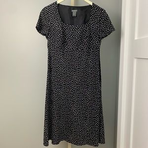 Ann Taylor Black & White Splashes Polka Dot Dress